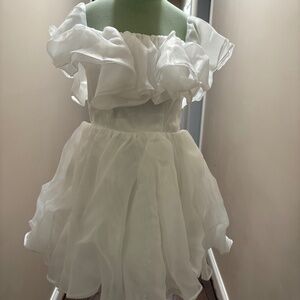 Organza Mini Off shoulder Dress-Size small  Wedding/Bridal